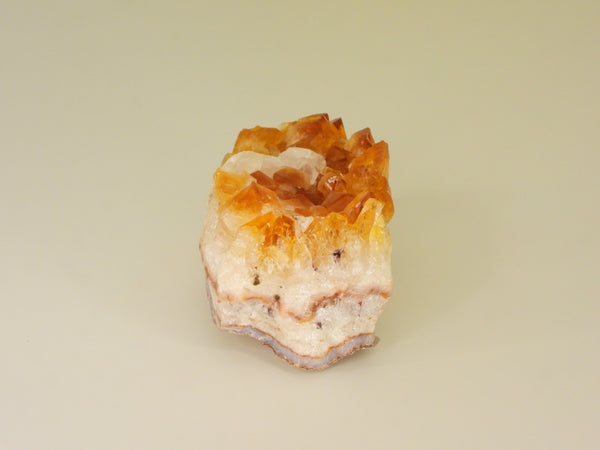 Beautiful Citrine cluster with inclusions. Side view