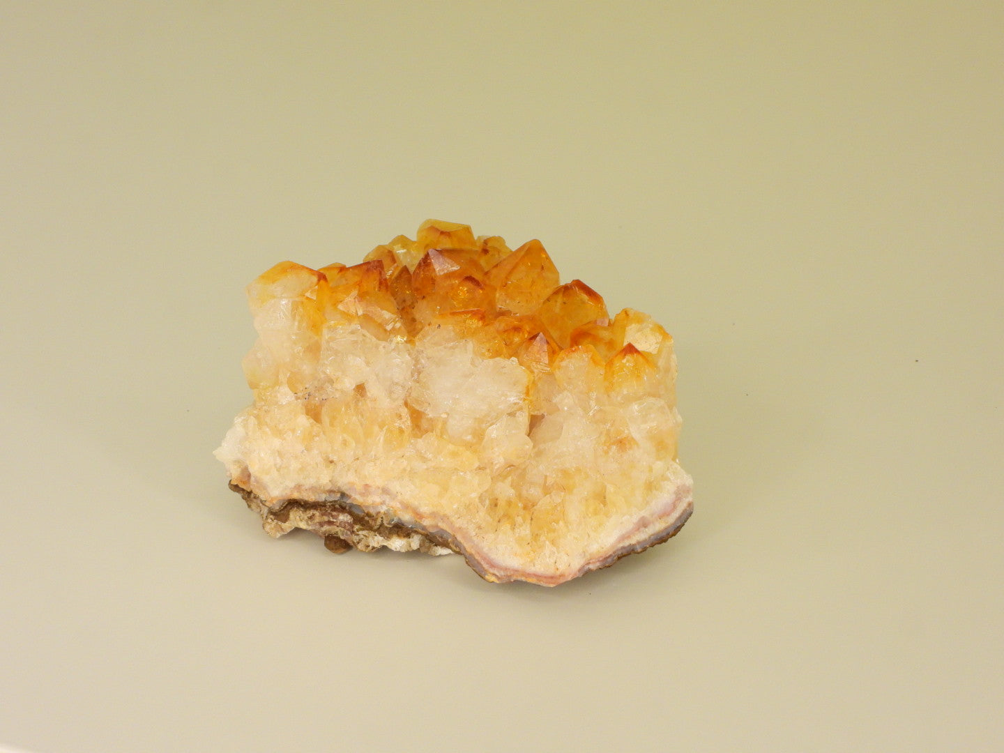 Beautiful Citrine cluster with inclusions. Front view