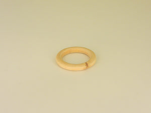 Small wooden ring sphere stand. Front view