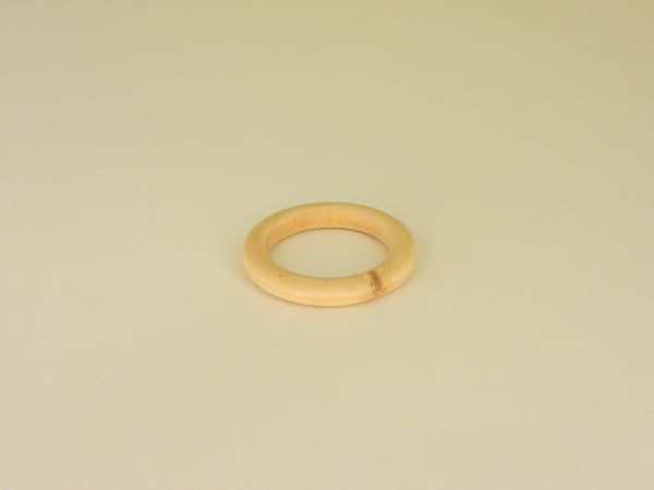 Small wooden ring sphere stand. Front view