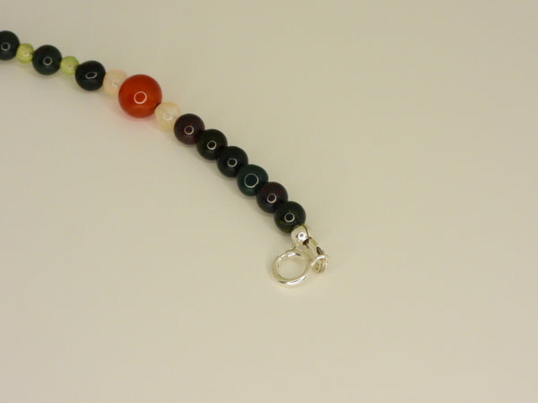 Carnelian, Peridot, Bloodstone and Moonstone Bracelet