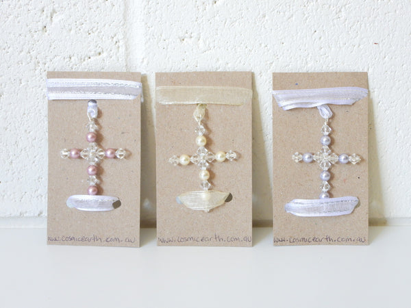 Swarovski crystal and pearl hanging light catcher