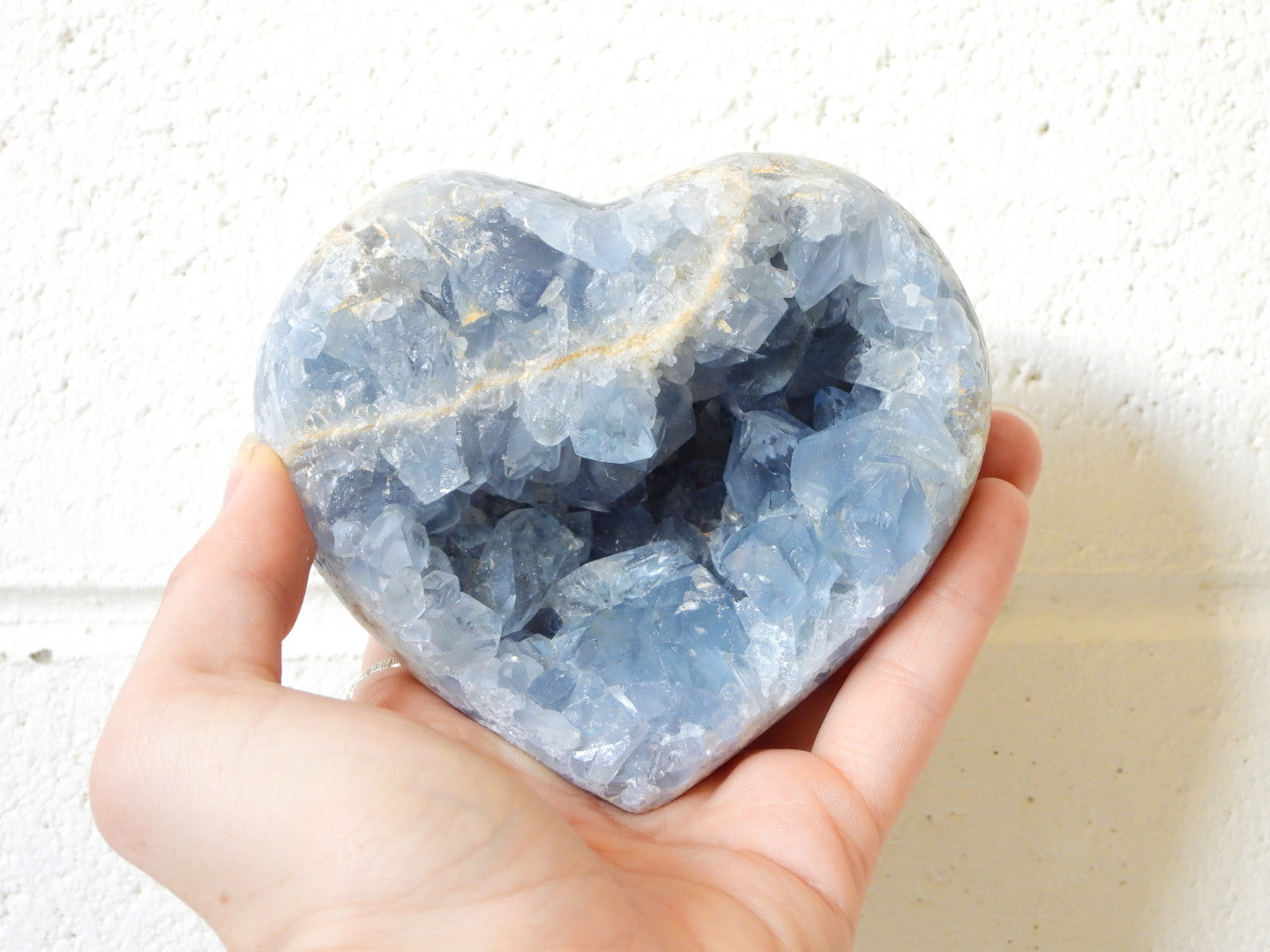 Celestite heart cluster