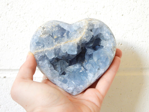 Celestite heart cluster