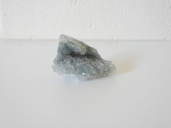 Clear Apophyllite on Black Chalcedony Stalactite #1