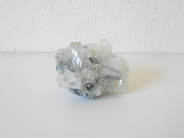 Clear Apophyllite on Black Chalcedony