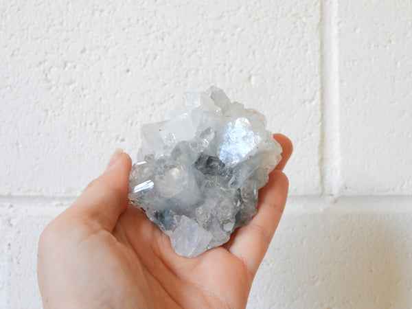Clear Apophyllite on Black Chalcedony