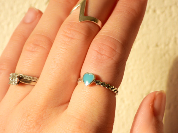 Sterling Silver Turquoise heart ring