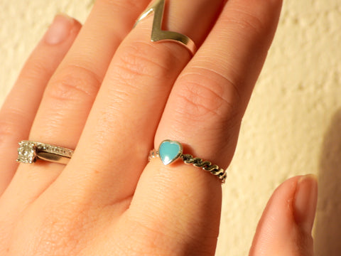 Sterling Silver Turquoise heart ring