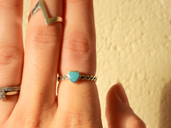 Sterling Silver Turquoise heart ring