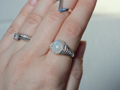 Sterling Silver Moonstone detail ring