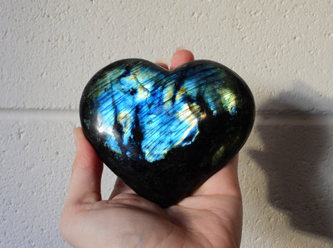 Labradorite heart