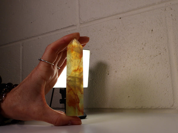 Fluorite and Fire Quartz tower