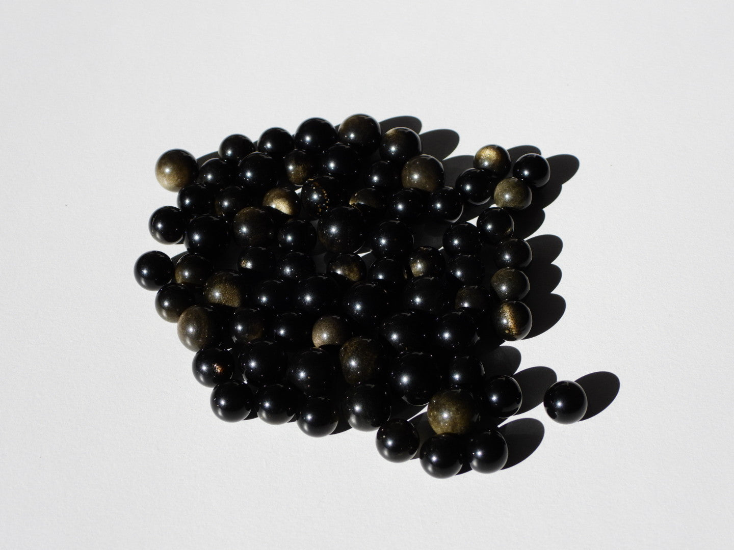 Tiny Gold Sheen Obsidian spheres