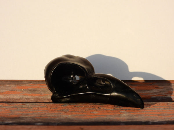 Black Obsidian raven skulls