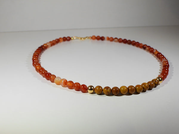 Carnelian and Woodgrain Jasper necklace