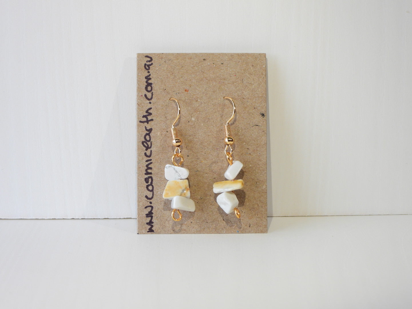 Howlite chip earrings