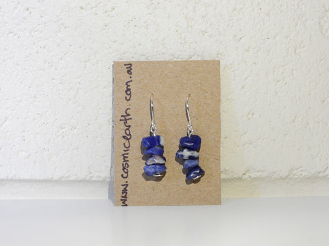 Sodalite chip earrings