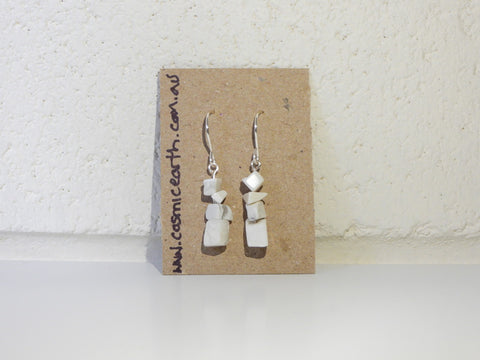 Howlite chip eaarrings