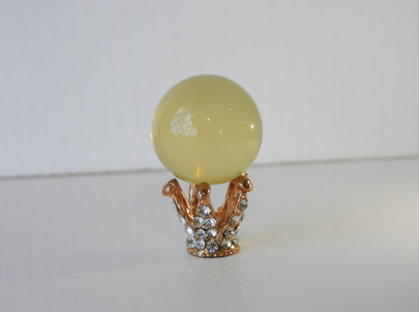 Star Citrine sphere on crown stand, 8g size