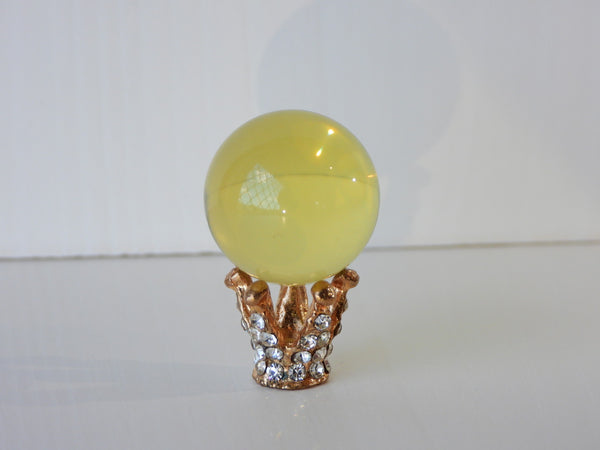 Star Citrine sphere on crown stand, 12g size