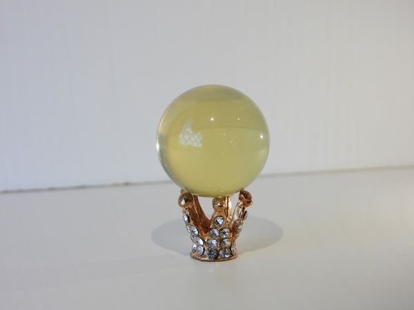 Star Citrine sphere on crown stand, 14g size