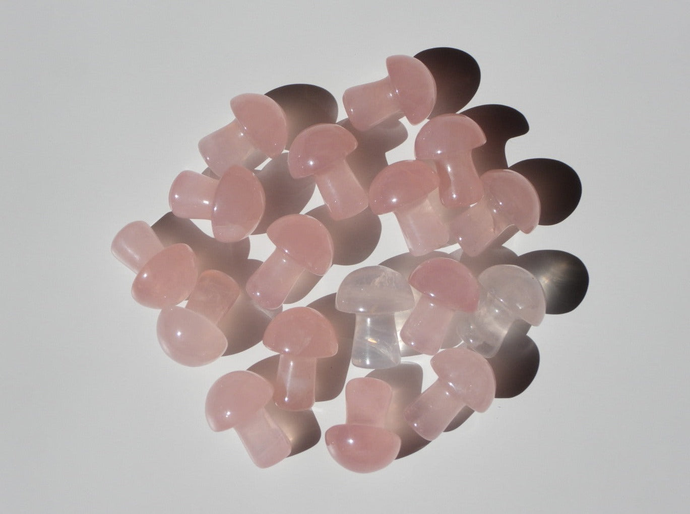 Rose Quartz mini mushrooms