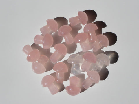 Rose Quartz mini mushrooms